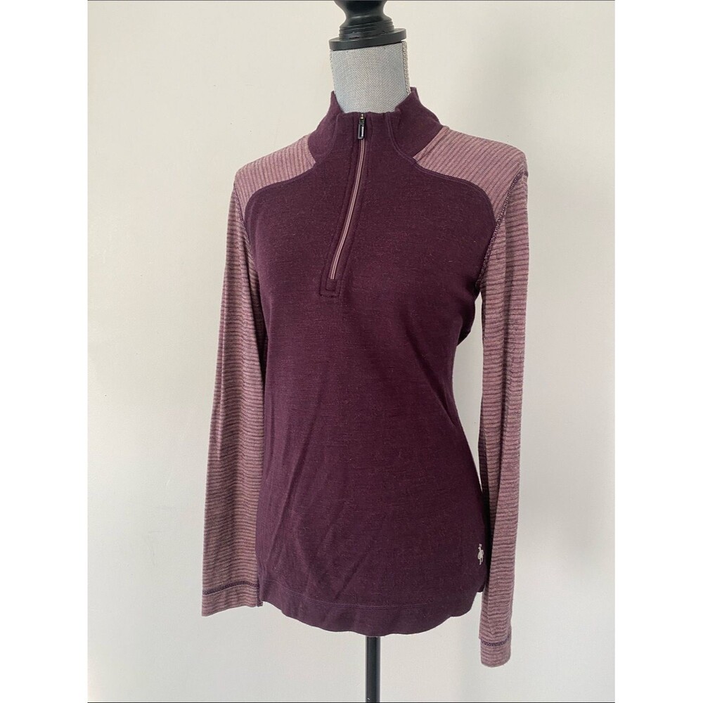 Smartwool Women's Intraknit™ Thermal Merino Base Layer Colorblock 1/4 Zip Hiking